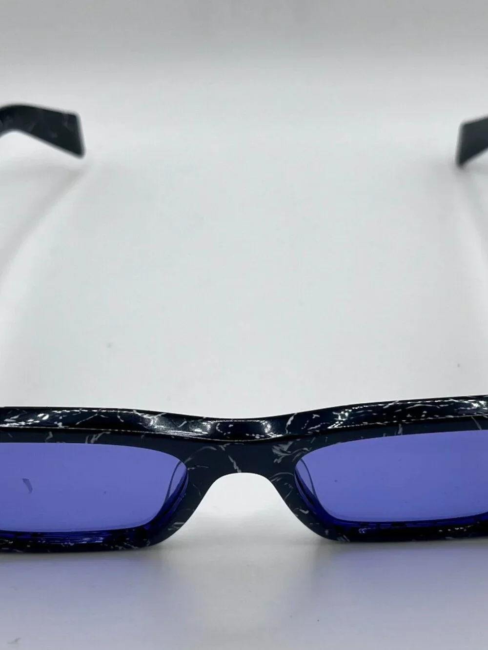 PRADA SPR 08Y Sunglasses Black Marble Violet Lens PR08YS 51-18 145 Authentic